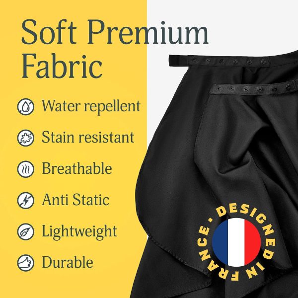 lilexo Barber Cape  Professional Large Hair Cutting Cape with Snap Closure 66x57” Unisex Adults Black Haircut Cape Salon Cape for Men Water Resistant Hairdresser Styling Cape Hair Stylist Gown - Image 2