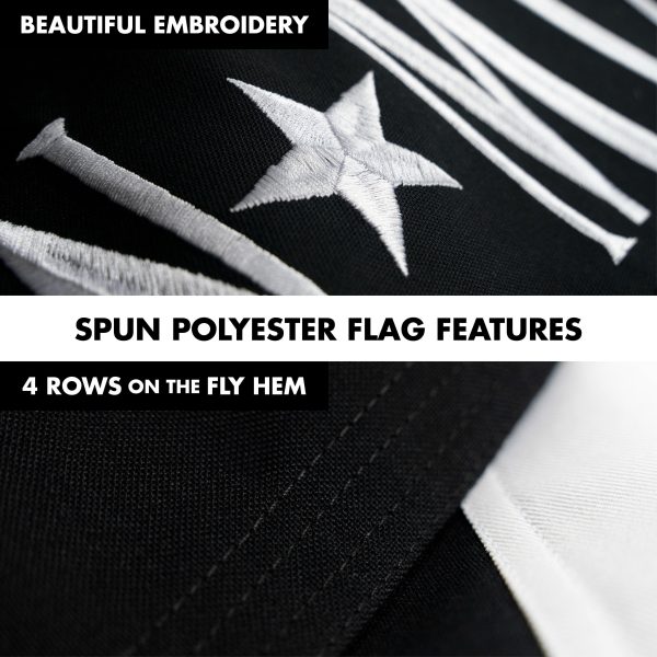 G128 Flag Pole 5 FT Silver Tangle Free & POW MIA Flag Emb 2x3 FT Combo Embroidered Spun Polyester - Image 5