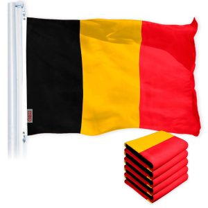 Belgium Belgian Flag 3x5 Ft 5-Pack 150D Printed Polyester By G128