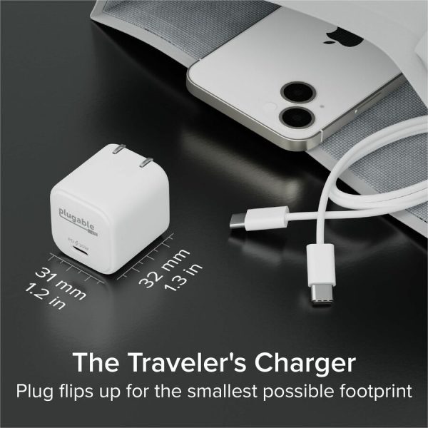 Plugable GaN USB C Charger Block, 30W Portable Charger, Foldable Prongs, 3 Pack - Image 3