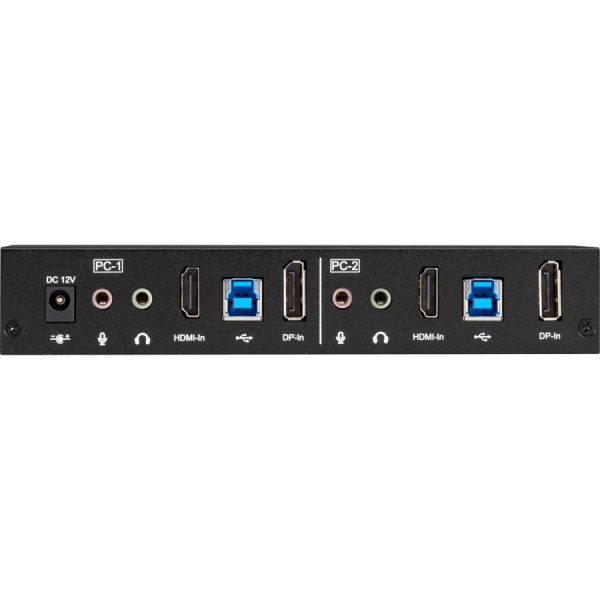 Black Box 2-Port 4K HDMI Dual-Head KVM Switch (with Audio Line In/Out and USB Hub) - Image 4