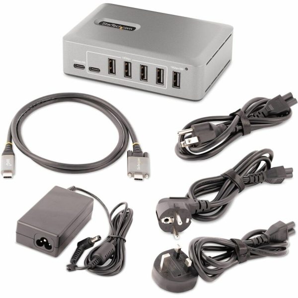 StarTech.com 10-Port USB-C Hub, 8x USB-A + 2x USB-C, Self-Powered w/ 65W Power Supply, USB 3.1 10Gbps Desktop/Laptop USB Hub w/ Charging - Image 7