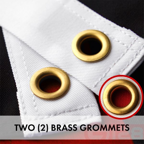 G128 - Thin Red Line Flag Embroidered 4x6 FT Heavy Duty 220GSM Tough Spun Polyester U.S. American Flag Brass Grommets Honoring Fire Fighters and EMTs Black White and Red US Flag - Image 3