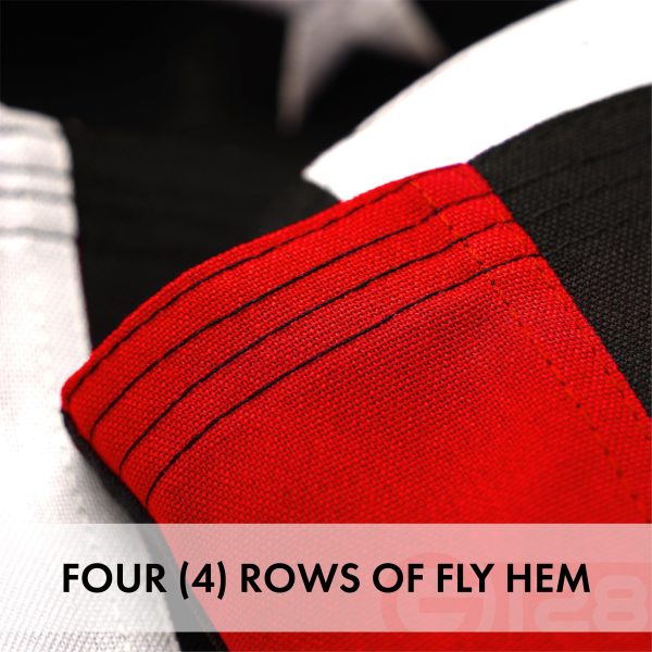 G128 - Thin Red Line Flag Embroidered 4x6 FT Heavy Duty 220GSM Tough Spun Polyester U.S. American Flag Brass Grommets Honoring Fire Fighters and EMTs Black White and Red US Flag - Image 5