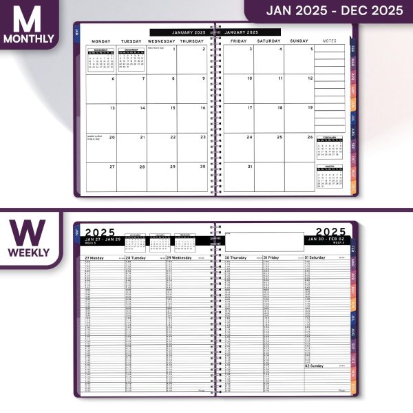 2025 Appointment Book & Planner   8.5 x 11 inches Large Tabbed Daily Hourly Weekly Planner Calendar & Schedule Book 15 Minute time Slots Business & Personal Planner Jan 2025  Dec 2025  Purple - Image 5