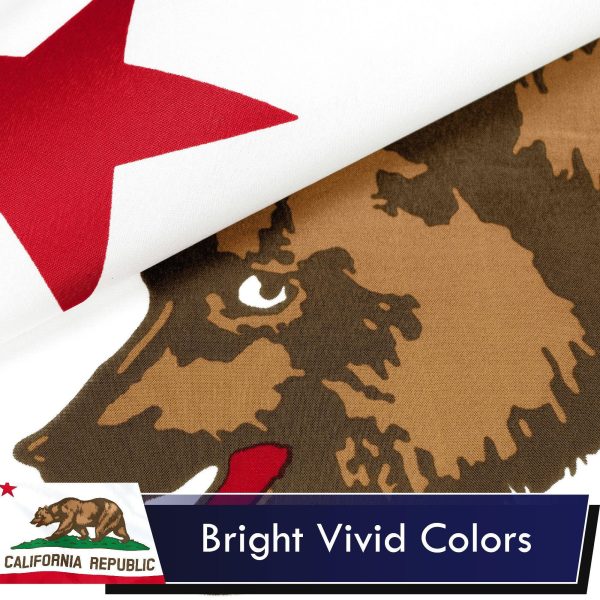 California CA State Flag 3x5 Ft 2-Pack Printed Polyester By G128 - Image 3