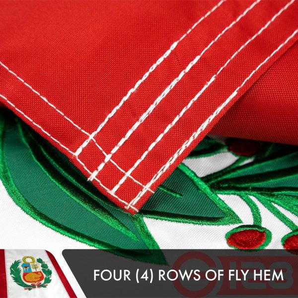Peru Peruvian Flag 3x5 Ft 2-Pack Double-sided Embroidered Polyester By G128 - Image 5