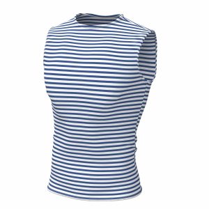 Genuine Striped Tank Top Sleeveless Shirt Light Blue Cotton Original Telnyashka Тельняшка S