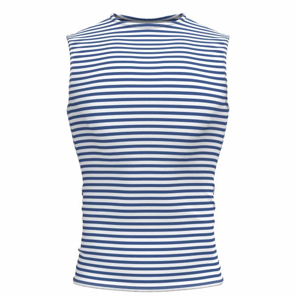 Genuine Striped Tank Top Sleeveless Shirt Light Blue Cotton Original Telnyashka Тельняшка S - Image 2