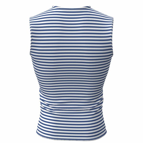 Genuine Striped Tank Top Sleeveless Shirt Light Blue Cotton Original Telnyashka Тельняшка S - Image 4
