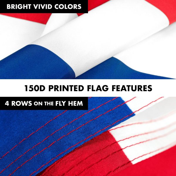 G128 Combo Pack: 6 Feet Tangle Free Spinning Flagpole (White) Netherlands Dutch Flag 3x5 ft Printed 150D Brass Grommets (Flag Included) Aluminum Flag Pole - Image 5