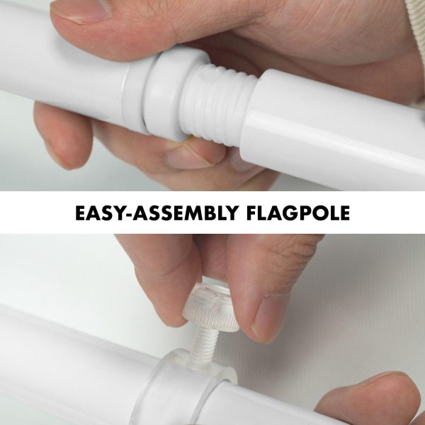 G128 Combo Pack: 6 Feet Tangle Free Spinning Flagpole (White) Netherlands Dutch Flag 3x5 ft Printed 150D Brass Grommets (Flag Included) Aluminum Flag Pole - Image 6