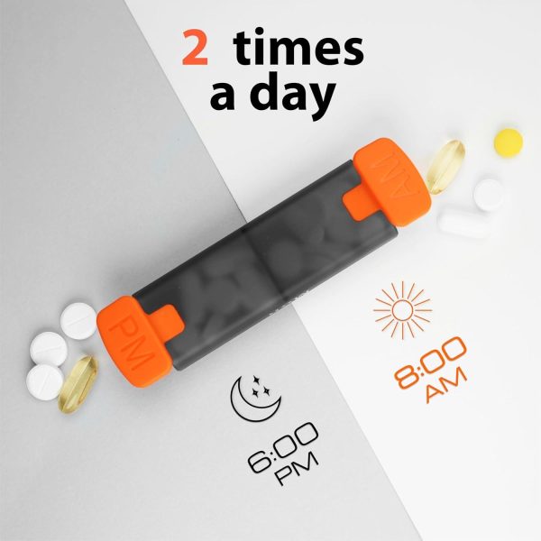 Weekly Pill Organizer 2 Times a Day   Pill Box 7 Day Am Pm   Travel Medicine Organizer Twice Daily Vitamin Holder Portable Supplement Case Week Morning Night Med Dispenser Detachable Container - Image 4
