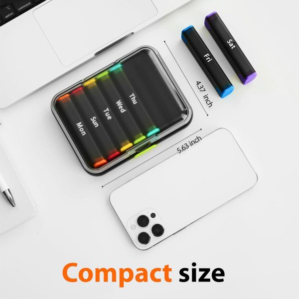 Weekly Pill Organizer 2 Times a Day   Pill Box 7 Day Am Pm   Travel Medicine Organizer Twice Daily Vitamin Holder Portable Supplement Case Week Morning Night Med Dispenser Detachable Container - Image 5