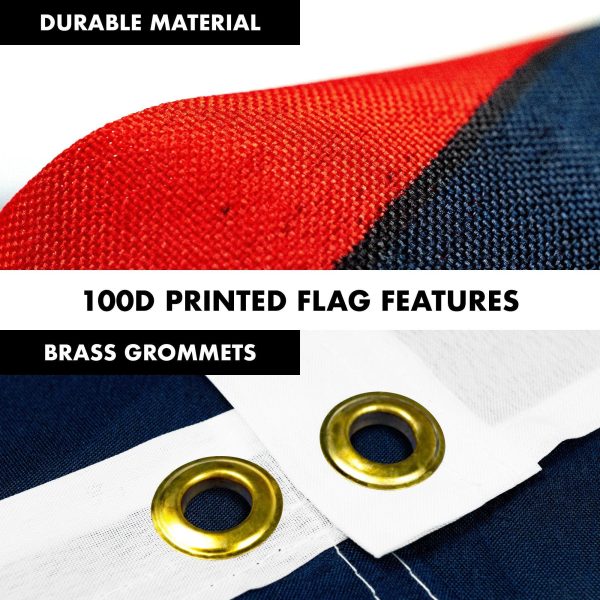 G128 - 6 Feet Tangle Free Spinning Flagpole (White) Christian Brass Grommets Printed 3x5 ft (Flag Included) Aluminum Flag Pole - Image 4