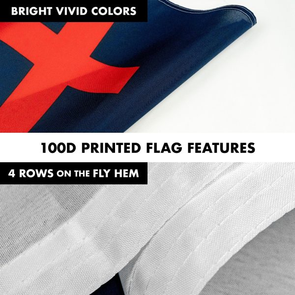 G128 - 6 Feet Tangle Free Spinning Flagpole (White) Christian Brass Grommets Printed 3x5 ft (Flag Included) Aluminum Flag Pole - Image 5