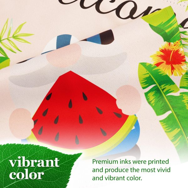 G128 Garden Flag Welcome Gnome with Watermelon Slice 12"x18" Blockout Fabric - Image 6