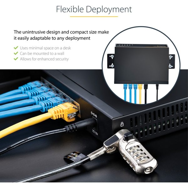 StarTech.com Unmanaged 2.5G Switch, 5 Port 2.5GBASE-T Unmanaged Ethernet Switch, Din Rail | Wall Mount, Multi-Gigabit, Auto-MDIX, 9K Jumbo - Image 7