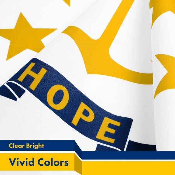 G128 Rhode Island RI State Flag | 3x5 Ft | LiteWeave Pro Series Printed 150D Polyester | Indoor/Outdoor, Vibrant Colors, Brass Grommets, Thicker and More Durable Than 100D 75D Polyester - Image 3