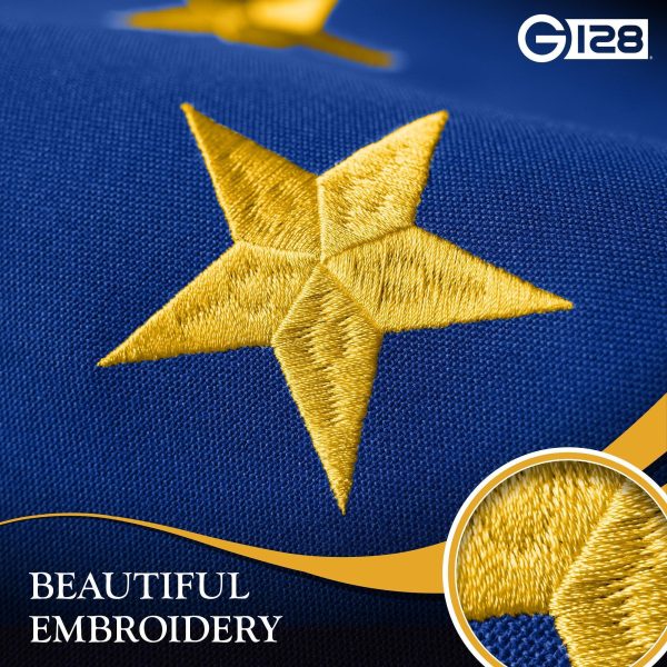 G128 5 Pack: Alaska AK State Flag | 6x10 Ft | StormFlyer Series Embroidered 220GSM Spun Polyester | Embroidered Design, Indoor/Outdoor, Brass Grommets, Heavy Duty, All Weather - Image 3
