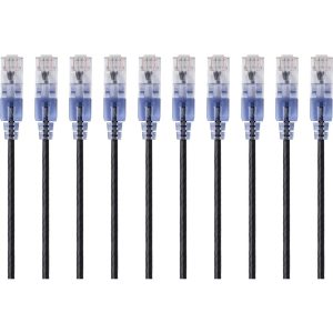 Monoprice 10-Pack, SlimRun Cat6A Ethernet Network Patch Cable, 3ft Black