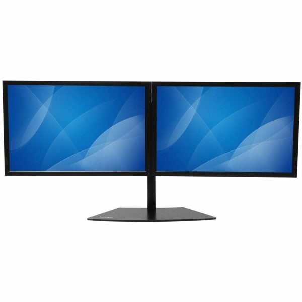 StarTech.com Dual Monitor Stand, Horizontal, For up to 24" (17.6lb/8kg) VESA Monitors, Black, Adjustable Monitor Stand, Steel & Aluminum - Image 2