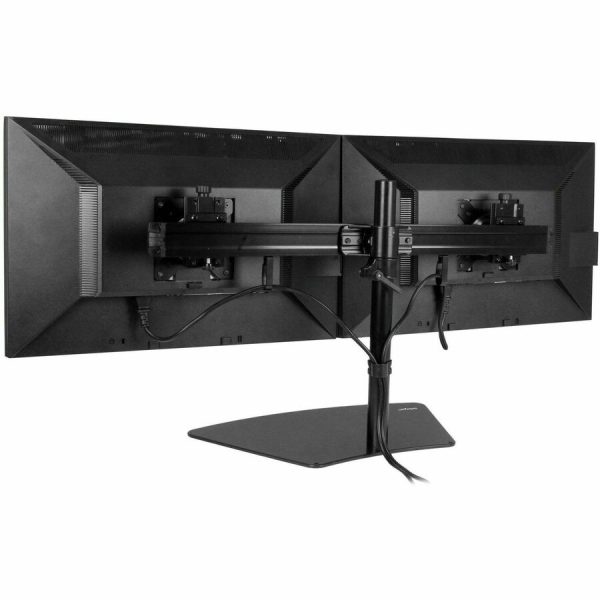 StarTech.com Dual Monitor Stand, Horizontal, For up to 24" (17.6lb/8kg) VESA Monitors, Black, Adjustable Monitor Stand, Steel & Aluminum - Image 4