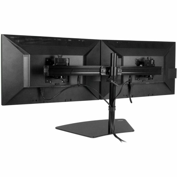 StarTech.com Dual Monitor Stand, Horizontal, For up to 24" (17.6lb/8kg) VESA Monitors, Black, Adjustable Monitor Stand, Steel & Aluminum - Image 5