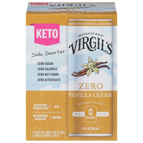 Virgil's - Soda Zero Sugar Vanilla Cream Can - Case of 6-4/12 Fluid Ounces - Image 2