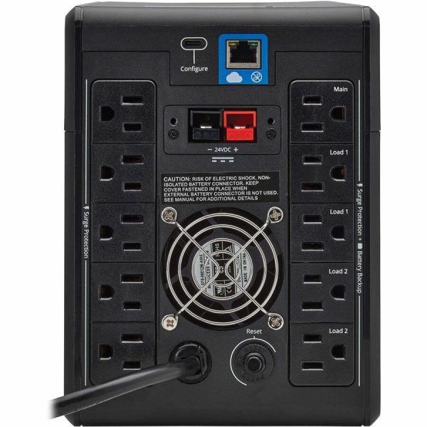 Eaton Tripp Lite Series 1440VA 1000W 120V Line-Interactive Cloud-Connected UPS with Remote Monitoring - 10 NEMA 5-15R Outlets (5 Surge + 5 Surge and Battery Backup), Extended Run, LCD, 5-15P Plug, Tower - Image 3