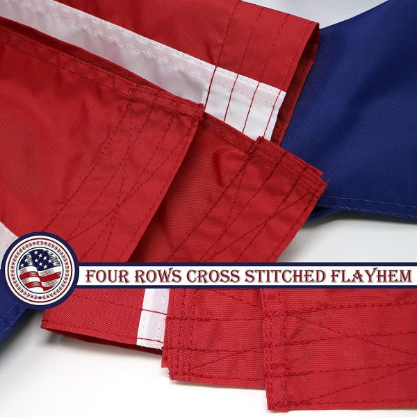 USA American Flag 6x10FT 5-Pack Embroidered Nylon By G128 - Image 3