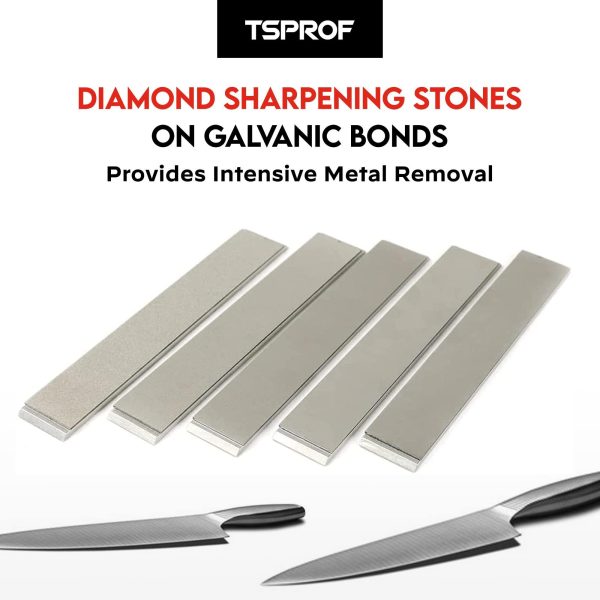 5 Pieces Rectangular Sharpening Stone Set Diamond Sharpening Stone on Blanks for Knife Blades Diamond Stone Set for Novice and Advanced Users Knife Sharpening Kit Must Have - Image 2