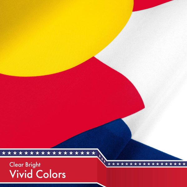 Colorado CO State Flag 3x5 Ft 5-Pack 150D Printed Polyester By G128 - Image 3
