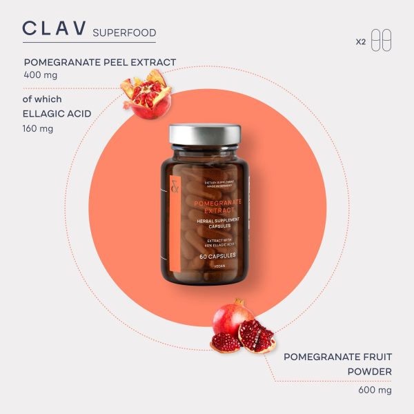 Pomegranate Extract   1000mg Daily Dose   40% Ellagic Acid   Vegan Pomegranate Supplement   Heart & Joint Support   60 Capsules   Made in Germany - Image 4