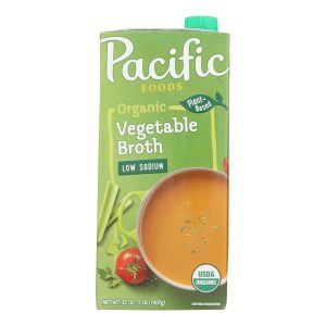 Pacific Natural Foods Vegetable Broth - Low Sodium - Case of 12 - 32 Fl oz.