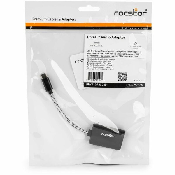 Rocstor Premium USB-C to 3.5mm Stereo Speaker / Headphone and Microphone Audio Adapter - Image 6