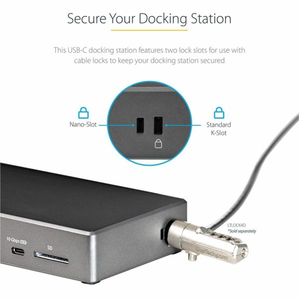 StarTech.com USB C Dock, Triple 4K Monitor USB-C Docking Station with DP 1.4 & DSC, 2x DisplayPort & 1x HDMI, 100W PD, 6x USB (2x 10Gbps) - Image 4