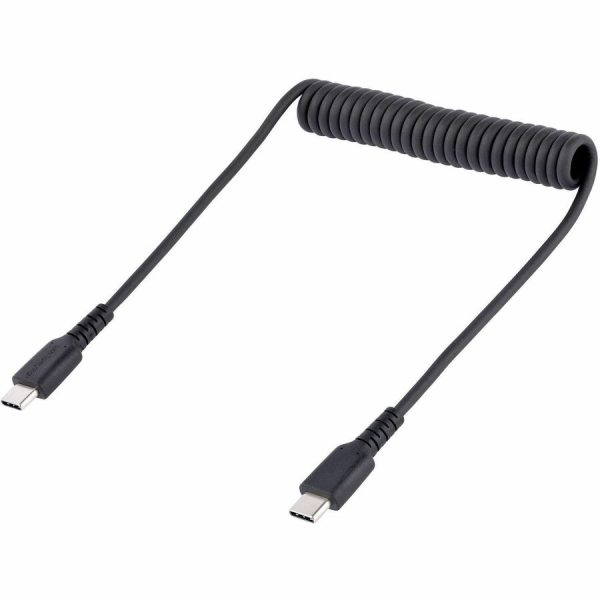 StarTech.com 20in (50cm) USB C Charging Cable, Coiled Heavy Duty Fast Charge & Sync USB-C Cable, High Quality USB 2.0 Type-C Cable, Black - Image 3