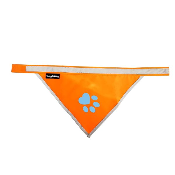 Orange Dog Bandana. Hi Visibility Reflective Blaze Orange Bandana for Large and Small Pets. Safety Accessories for Walking Camping and Off Leash Exploration.