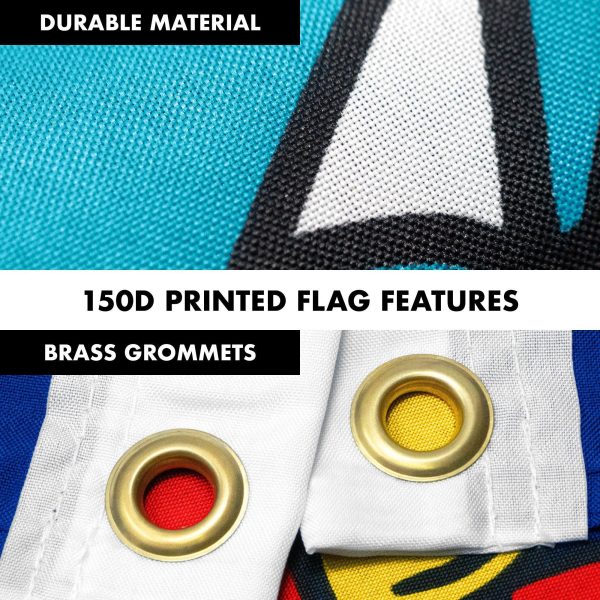 G128 Combo Pack: 6 Feet Tangle Free Spinning Flagpole (Black) Pennsylvannia PA State Flag 3x5 ft Printed 150D Brass Grommets (Flag Included) Aluminum Flag Pole - Image 4