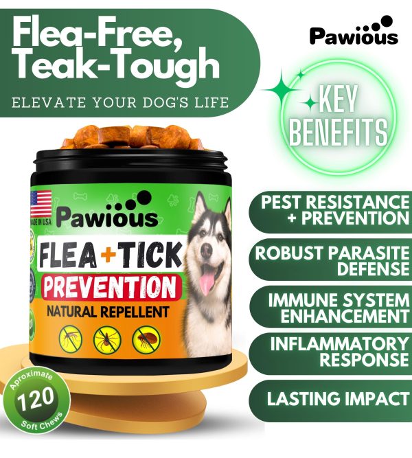 Flea and Tick Prevention for Dogs Chewables   Natural Dog Flea and Tick Control Supplement   Flea & Tick Chews for Dogs   Oral Flea Pills for Dogs   Pest Defense   All Life Stages   Made in USA - Image 2