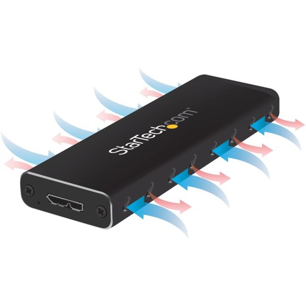 StarTech.com M.2 SSD Enclosure for M.2 SATA SSDs - USB 3.0 (5Gbps) with UASP - External M.2 SSD Enclosure - Aluminum - Image 4