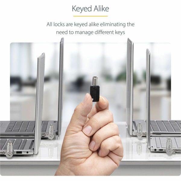 StarTech.com 25-Pack Universal Laptop Lock 6.6ft, Keyed Alike Locking Cable, Security Cable, Compatible w/Noble Wedge®/Nano/K-Slot - Image 3