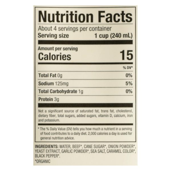 Pacific Natural Foods Beef Broth - Low Sodium - Case of 12 - 32 Fl oz. - Image 3