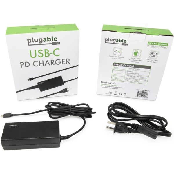 Plugable USB C Laptop Charger with 60W PD - Image 6