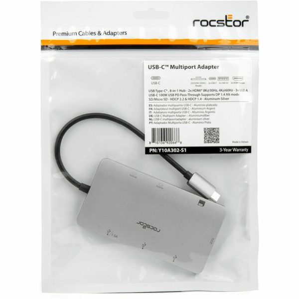 Rocstor USB C Multiport Adapter, 8-in-1 Hub - Image 7