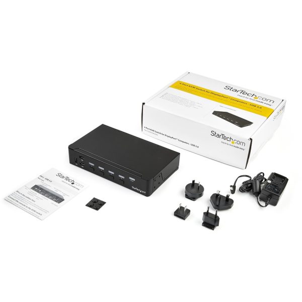 StarTech.com 4-Port DisplayPort KVM Switch - DP KVM Switch with Built-in USB 3.0 Hub for Peripherals - 4K 30 Hz - Image 2