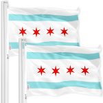 Chicago City Flag 3x5 Ft 2-Pack 150D Printed Polyester By G128
