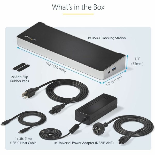 StarTech.com 4K USB-C Dock, Triple UHD 4K Monitor Docking Station, Mac & Windows, HDMI & DisplayPort, 100W PD, 5x USB 5Gbps Hub, TAA - Image 7