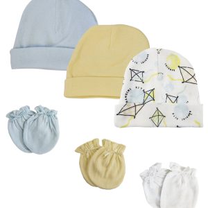 Baby Boys Caps And Mittens (pack Of 6) Nc_0347